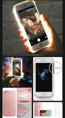 FUNDA DE TELÉFONO ROSA INCIPIO SAMSUNG GALAXY S8 FUNDA SELFIE iluminada Foto 1 de 4