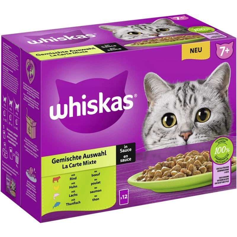 Whiskas Multipack 7+ Gemischte Auswahl in Sauce | 48x 85g - Bild 1 von 1