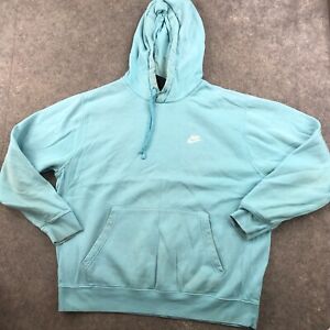 Nike Hoodie Womens XL Blue Embroidered Check Swoosh Sweater Pullover *