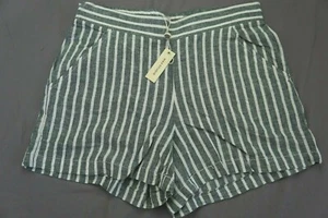 Max Studio Lightweight Striped Casual Linen Blend Shorts Women's Size S NWT $68 - Picture 1 of 5