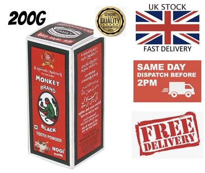 NOGI Monkey Brand Activated Charcoal Black Powder Tooth Whitening Gums Teeth 200g X 2