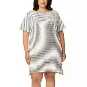 Buffalo Women's Plus Size 2X Black Stripes Short Sleeve Everyday Dress NWT - Picture 1 of 5