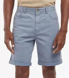 Size 38 8" Barbour OVERDYED Washed Blue Gray Twill Casual Shorts 38" - Picture 1 of 19
