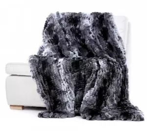 Natural Chinchilla Fur Bed Blanket,Double Sided Fur Throw,Luxury Home Decor - Picture 1 of 6