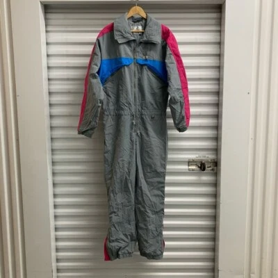 Vintage Men's Alpine Designs Ski Suit L Gray Pink - Image 1 of 4