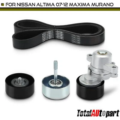 4x Kit de componentes de transmisión por correa Serpentine para Nissan Máxima Murano 2009-2014 Altima Foto 1 de 4