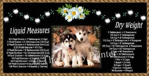 GROSSER 10"x4,5" SIBERIAN HUSKY HUND MAGNET - mit praktischer Küche Umrechnungstabelle - Bild 1 von 1