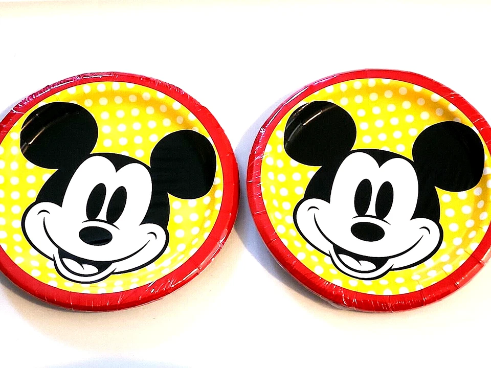 MICKEY MOUSE Retro PLATOS DE PAPEL PEQUEÑOS (16) ~ Suministros de Fiesta de Cumpleaños Pastel Disney Foto 1 de 2