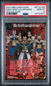 King Vegetas Imponing Presence SPR FOIL Sello Dorado Dragon Ball Super Tarjeta PSA 10 - Imagen 1 de 2