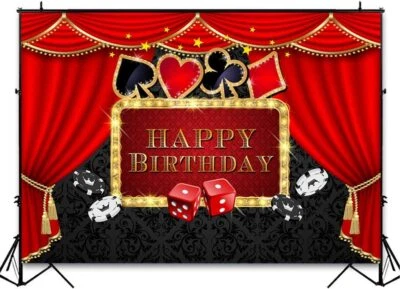 Casino Party Background Poker Las Vegas Party Birthday Backdrop Props Decoration - image 1 of 4