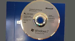 Microsoft Windows 7 Pro SP1 DVD officiel 64 bit langue anglaise - Imagen 1 de 1