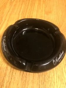 THE MONTELEONE HOTEL ASHTRAY NEW ORLEANS BLACK GLASS 4.25" Diameter Advertising - Picture 1 of 3
