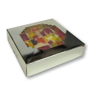 50 SILBER 6X6 ZOLL SCHOKOLADENSCHACHTELN, SÜSSIGKEITENSCHACHTELN, GESCHENKBOXEN - Bild 1 von 1