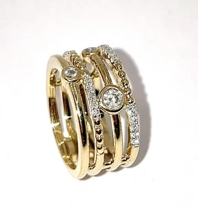 MODERNER 4SCHIENEN RING mit 0,25 ct BRILLANTEN - Bild 1 von 4