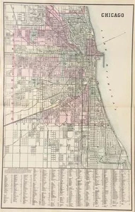 Antique Map of Chicago - Mitchell's Atlas of the World c. 1881 - Foto 1 di 1