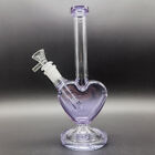??9" Heavy Glass Hookah Purple Heart Bong Smoking Water Pipe Bubbler + 14Mm Bowl