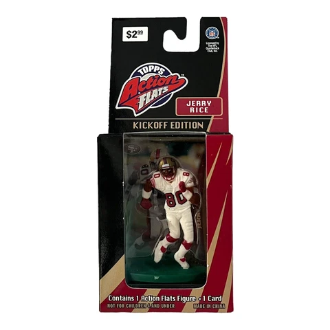 NFL Topps Action Flats Jerry Rice 2.5" Action Figure & Card 1998 Cover