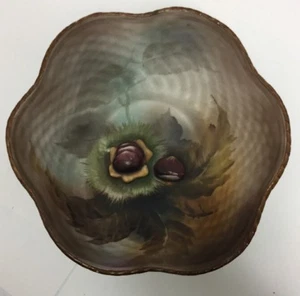 Nippon Noritake gefaltete Schüssel - handbemalte Eicheln Blätter - Bild 1 von 4