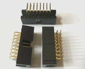 7pcs IDC 16pin Angled 90° Male Boxed Header Connector THT 2.54mm - Picture 1 of 2