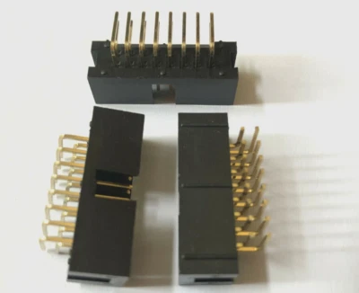 7pcs IDC 16pin Angled 90° Male Boxed Header Connector THT 2.54mm - Image 1 of 2