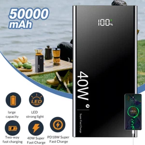 40W Power Bank 50000mAh USB PD Fast Charging Powerbank External Battery Pack - Picture 1 of 13