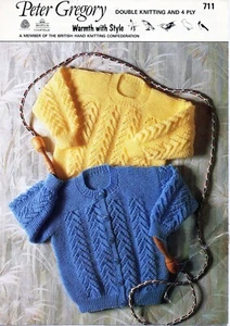 ~ Peter Gregory Knitting Pattern For Arrowhead Lace Panel Cardigan & Jumper ~ - Picture 1 of 1
