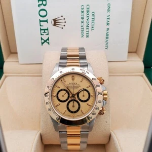 Rolex Cosmograph Daytona 40mm Zenith Yellow Gold/Steel Watch 16523 Box Papers - Picture 1 of 7