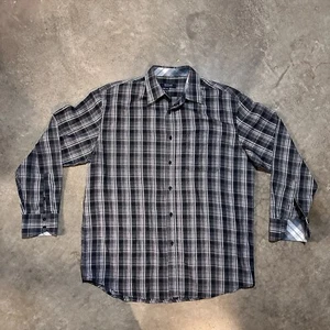 Bogari Shirt Mens XL Long Sleeve Button Down Black Plaid XL - Picture 1 of 19