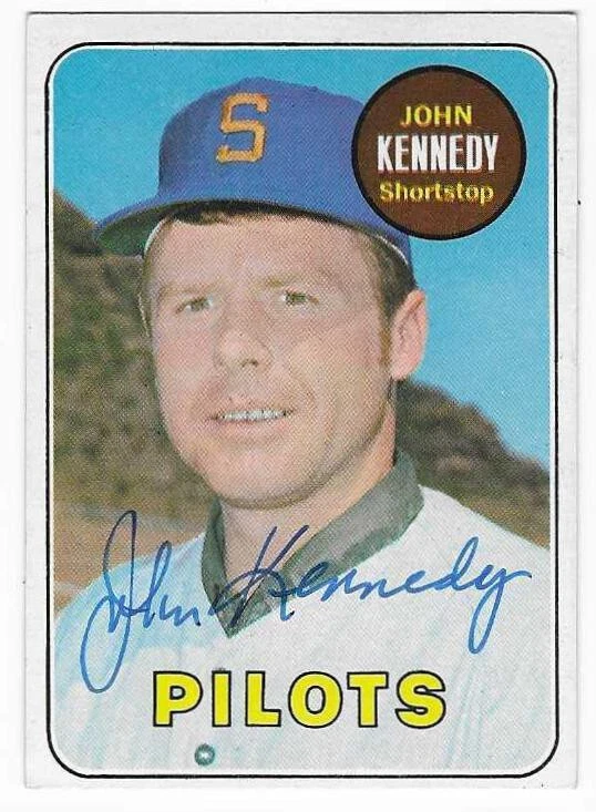 JOHN KENNEDY 1969 TOPPS AUTOGRAPHED SIGNED # 631 SEATTLE PILOTS DECEASED - Image 1 of 1