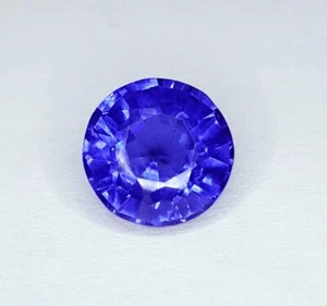 10.62 Ct Natural Blue Sapphire Loose Certified Gemstone Round Shape AAA+ Quality - Picture 1 of 10