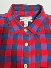 J Crew Boy Plaid Long Sleeve Blue Red Button Up Size 00