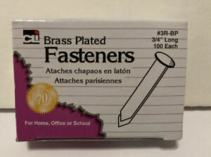 Fasteners,Brass Plated,3/4 Inch Long, 8 mm Round Head, 100/Pack