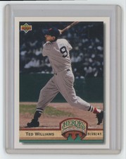 1992 UPPER DECK HEROES HIGHLIGHTS TED WILLIAMS . BOSTON RED SOX #HI10