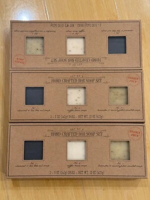 3 x Trader Joe's Hand Crapted Bar Soap Set of 3 Charcoal, Coffee Bean & levender - Image 1 of 2