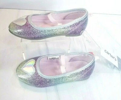 Zapatos planos de ballet Carter's para niños Lula talla 7 rosa plata brillo suave nuevos con etiquetas Foto 1 de 4