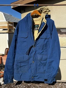 Vinatage 3M Thinsulate REI Peak Value Parka Large Blue w Camel Interior  - Picture 1 of 11