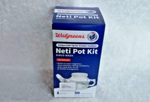 Comfort Soft Tip Walgreens Neti Pot Kit + 30 Saline Packets - NEW - Sealed -6/27 - Picture 1 of 7