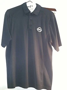 Nissan Dealer Mens Black Embroidered S/S Polo Shirt Size Medium Vintage sexy - Picture 1 of 6