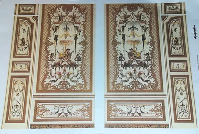 Кукольный домик обои панели сады Кашмира настенная роспись x 3 листы масштаб 1:12 - Изображение 1 из 3