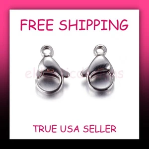 11mm x 7mm 10pcs 304 Surgical Stainless Steel Lobster Clasps Claws FREE SHIP - Picture 1 of 6