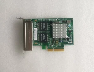 SUPERMICRO AOC-SGP-I4 (INTEL I350-T4V2) QUAD PORT Gigabit NIC w/BOTH BRACKETS - Picture 1 of 4