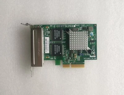 SUPERMICRO AOC-SGP-I4 (INTEL I350-T4V2) QUAD PORT Gigabit NIC w/BOTH BRACKETS - Image 1 of 4