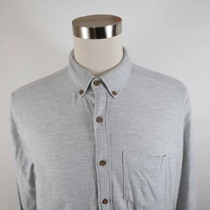 American Eagle Mens Soft Classic Fit LS Button Up Heather Gray Dress Shirt Large - Picture 1 of 9