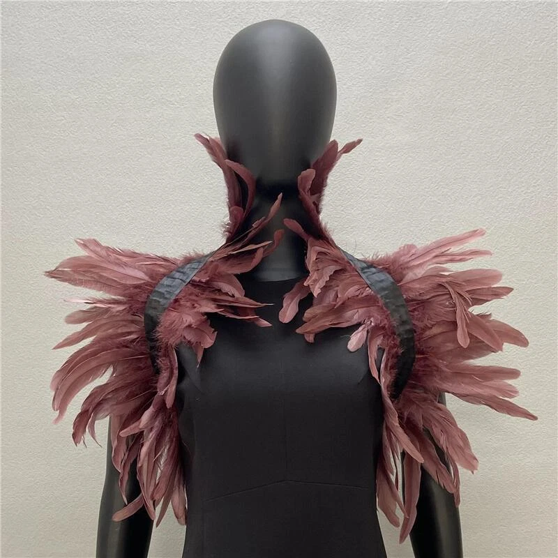 Nuevo Halloween Mujeres Pluma Encogerse de hombros Mantón Envolvente para el Hombro Capa Cuello Gótico Varios Foto 1 de 4