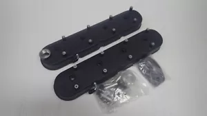 HOLDEN CHEVROLET LS 2 3 VALVE COVERS SMOOTH CAST ALUMINIUM BLACK POSTS 8578BK - Picture 1 of 2