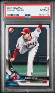 ⭐️ SHOHEI OHTANI 2018 BOWMAN #49 PSA 10 GEM MINT CENTERED RC ROOKIE CARD 🔥 - Picture 1 of 7