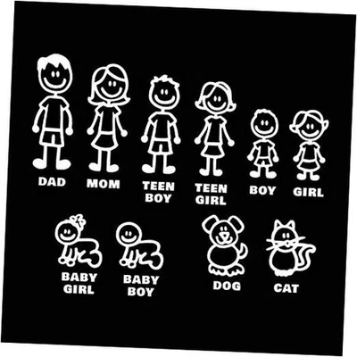 Pegatina de coche blanca I Love My Family coche bling pegatinas y calcomanías mascota gato perro  Foto 1 de 4