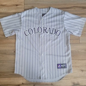 Troy Tulowitzki Colorado Rockies Jersey #2 Large Gray Stripe Majestic USA Purple - Picture 1 of 13