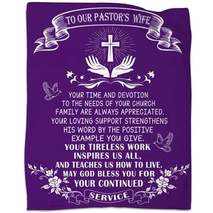 Pastor's Wife Appreciation Throw Blanket Great Gift Idea for Our Pastor's Wif... - Picture 1 of 7