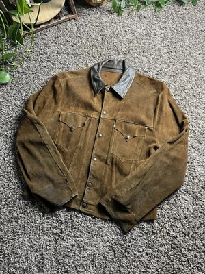 Insane 1950s Levi’s big “E” Shorthorn M/L Suede And Leather Jacket, True Vintage - Image 1 of 4